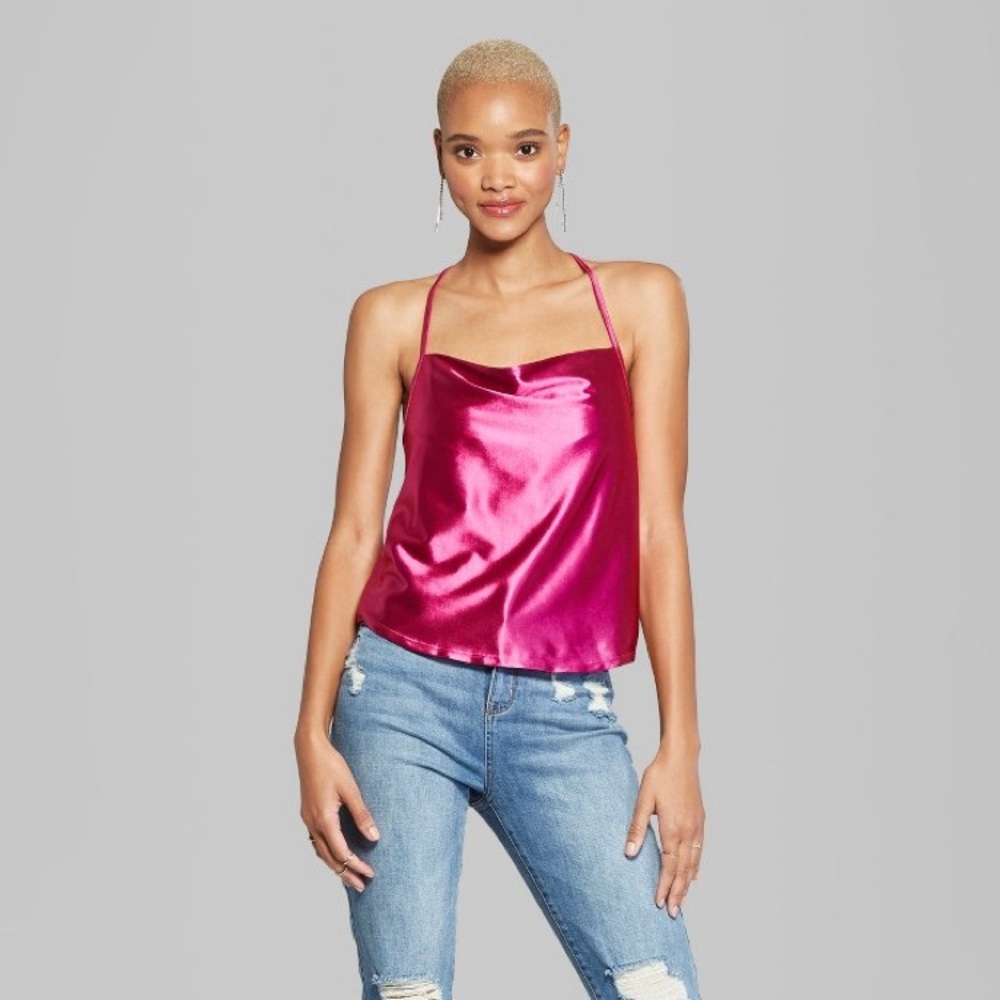 Hot pink Satin Top